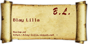 Blay Lilla névjegykártya